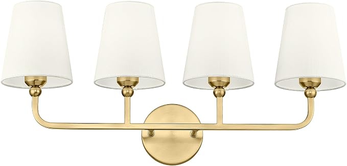 4-Light Bathroom Light Fixtures, Brushed Gold Vanity Lights by Metwet