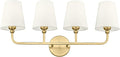 4-Light Bathroom Light Fixtures, Brushed Gold Vanity Lights by Metwet
