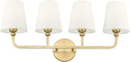 4-Light Bathroom Light Fixtures, Brushed Gold Vanity Lights by Metwet