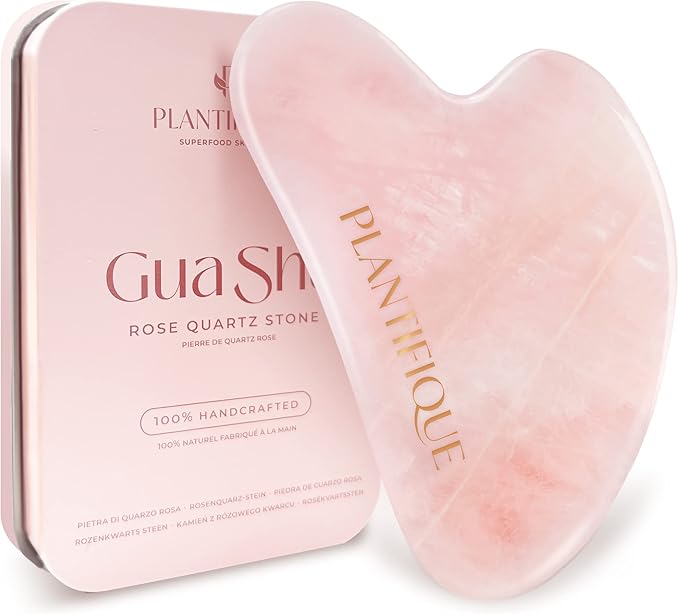 PLANTIFIQUE Rose Quartz Gua Sha Tool – Anti-Aging Face Massager & Jawline Shaper - Image 7