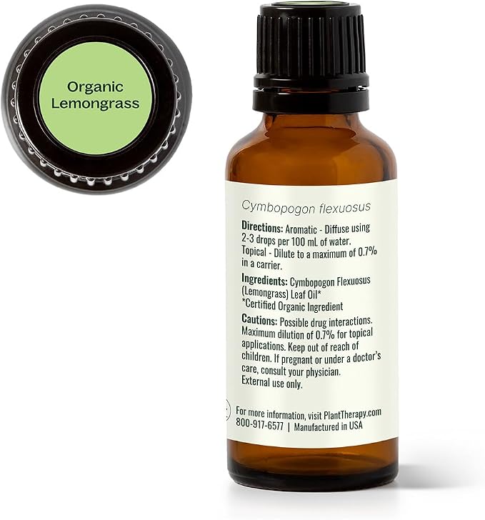 Plant Therapy Organic Lemongrass Essential Oil 30 mL, 100% Pure, USDA Certified - Image 8
