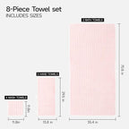 REDKISS Soft Bath Towel Sets 8-Piece, Microfiber Quick Dry & Absorbent - Image 3