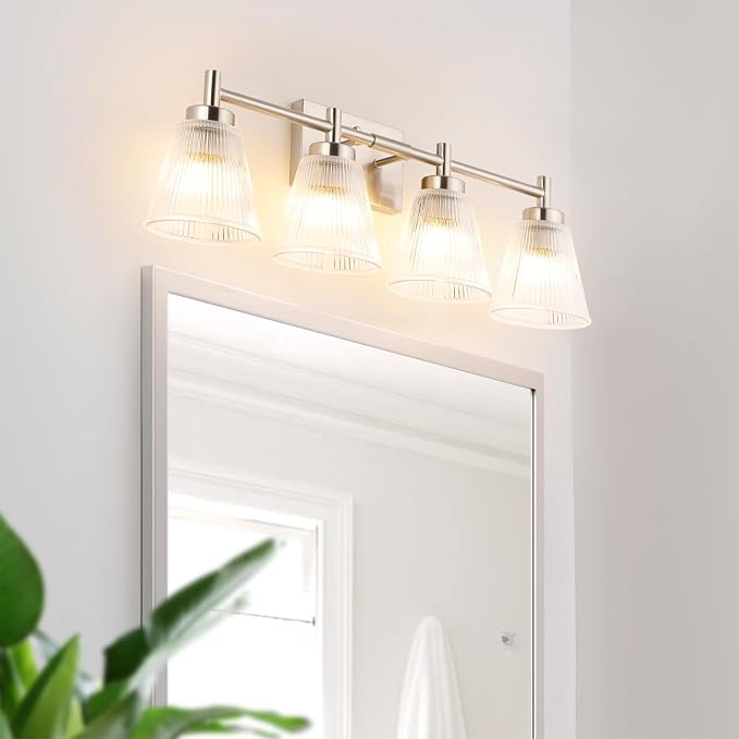 OCIOC 4-Light Vanity light fixtures, Brushed Nickel Vanity lights over mirror - Image 8