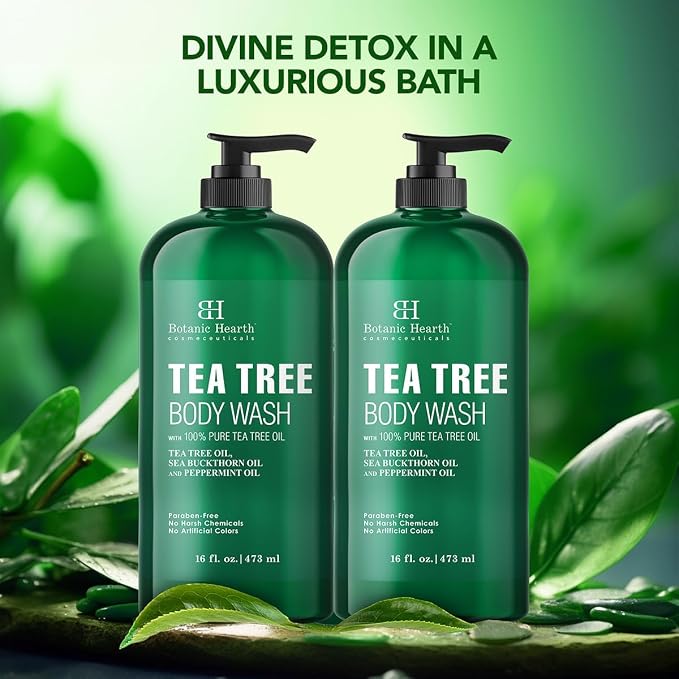 Botanic Hearth Tea Tree Body Wash 16 fl oz Natural Antifungal & Odor Control - Image 6