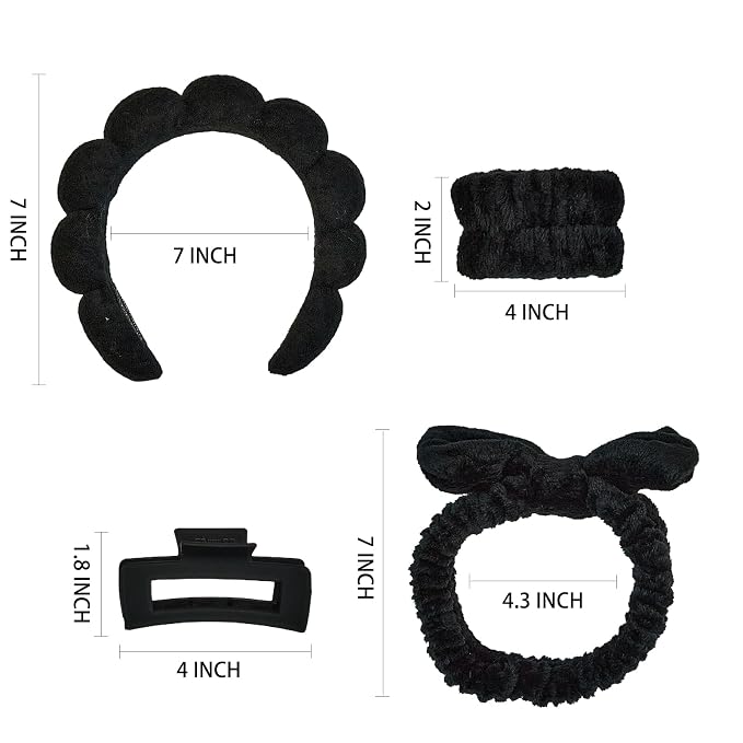 7 Pcs Spa Set, Facial Headband and Wristband Set, Skincare Accessories - Image 6