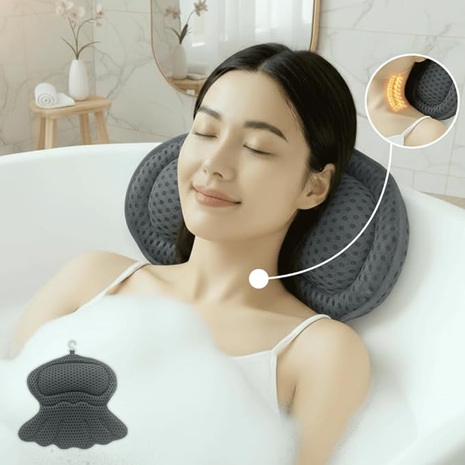 Bathtub Tray and Bath Pillows for Tub – Expandable Bamboo Bathtub Caddy - Image 5