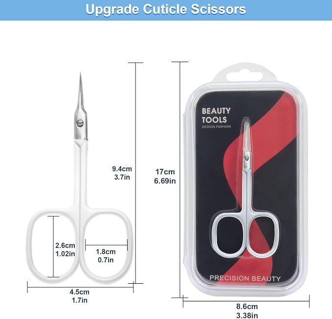 CGBE Cuticle Scissors Extra Fine Curved Blade, Super Slim Manicure Scissors - Image 6