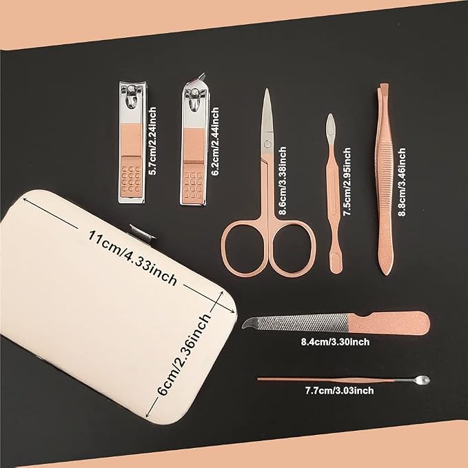 QURIPE 7pcs Manicure Set, Nail Clippers Kit, Stainless Steel Manicure Kit - Image 5