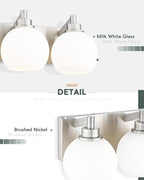Bathroom Light Fixtures, 3-Light Brushed Nickel Vanity Light, Modern Wall - Image 4