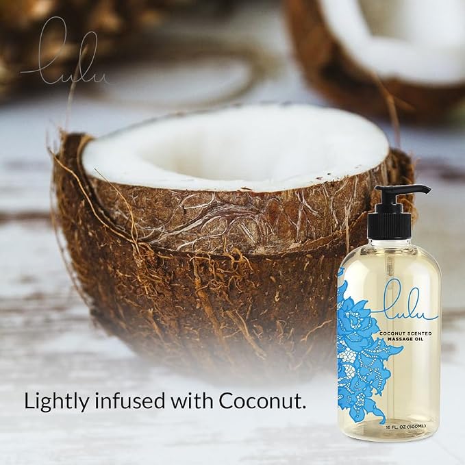 Lulu Coconut Massage Oil with Fractionated Coconut & Cocoa Butter Hydrating - Image 6