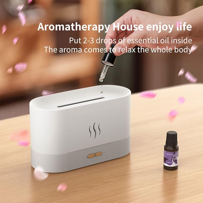 Flame Essential Oil Diffuser, Upgrade 7 Colour Lights Aromatherapy Diffuser - Image 4