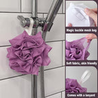 3 Pack Bath Loofah Shower with Soap Bags, Dual-Use Exfoliating Bath Sponges - Image 2