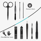 HANTEKAS Manicure Set 9 in 1 Stainless Steel, Nail Clippers Scissors Pedicure - Image 5