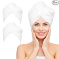 NEXCOVER Hair Towel Microfiber, 2 Pack White 9.8 inch X 25.5 inch Hair Wrap by NEXCOVER