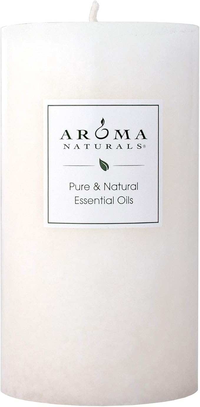 Aroma Naturals Holiday Essential Oil Vanilla & Peppermint Scented Pillar Candle by Aroma+Naturals