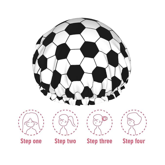 Sport Football Pattern Shower Cap - Image 6