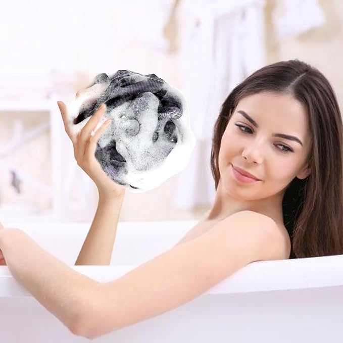 Carrie Joe Loofah Sponge Soft Mesh Shower Puffs - Image 6