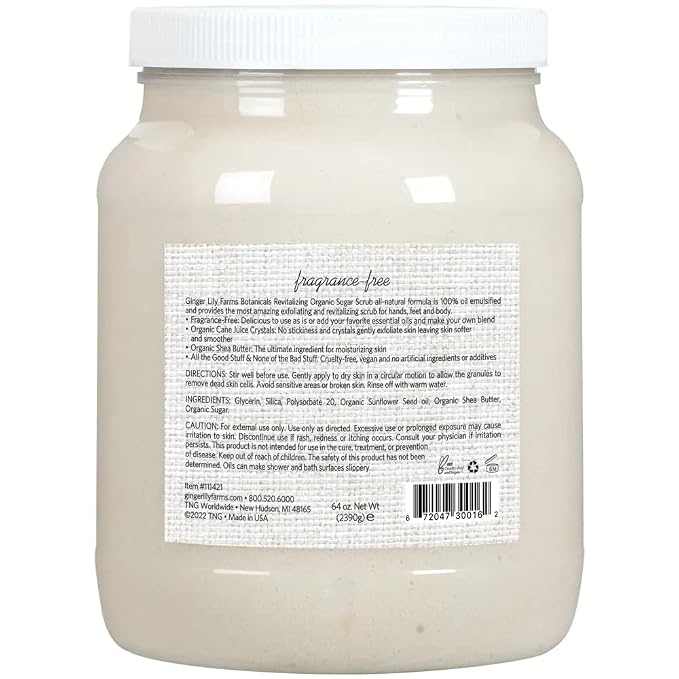 Ginger Lily Farms Botanicals Revitalizing Organic Sugar Scrub, All-Natural Skin - Image 2