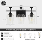 Bathroom Light Fixtures, Matte Black Vanity Lights - Image 4