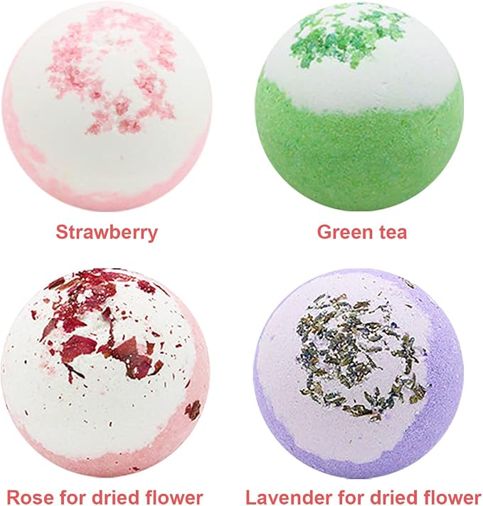 Dried Flower Bath Salt Balls, Lavender Extract Essential Oils, Moisturizing Dry - Image 2