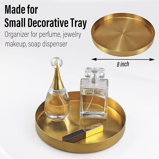 Freelove Round Serving Tray, Perfume Organizer Candle Organization Centerpieces - Image 2