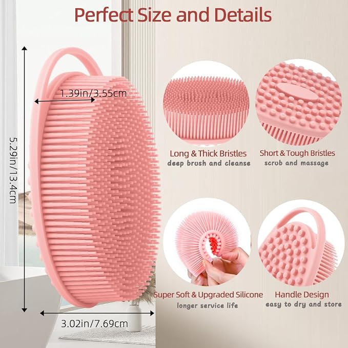 Silicone Body Scrubber 3 Pack Silicone Loofah Exfoliating Body Scrubber Soft - Image 3