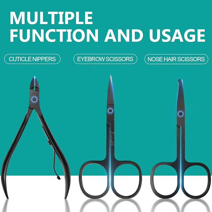 Nail Clippers Set, 26 Piece Manicure Set & Pedicure Kit, Stainless Steel - Image 7