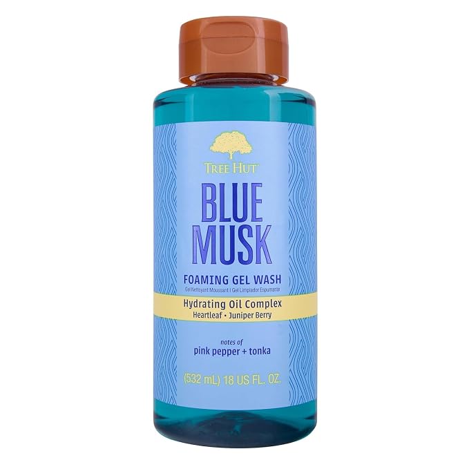 Tree Hut Blue Musk Foaming Gel Wash, Hydrating & Moisturizing Body Wash by TreeHut
