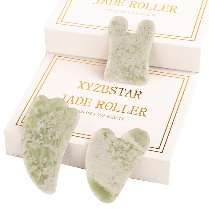 Gua Sha Facial Tools Set of 3 Guasha Massage Tool Jade Gua Sha Scraping Massager by XYZBSTAR