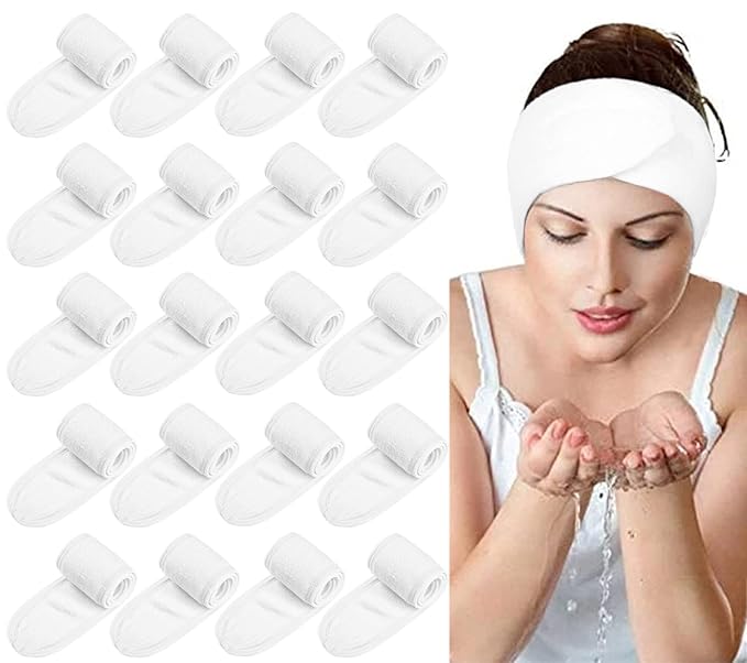 20PCS Facial Spa Headband Head Wrap Terry Cloth Headband by Tergy