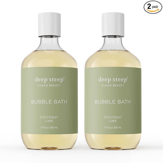 Deep Steep Bubble Bath, Coconut Lime 17 oz – Hypoallergenic, Clinically Tested by DeepSteep