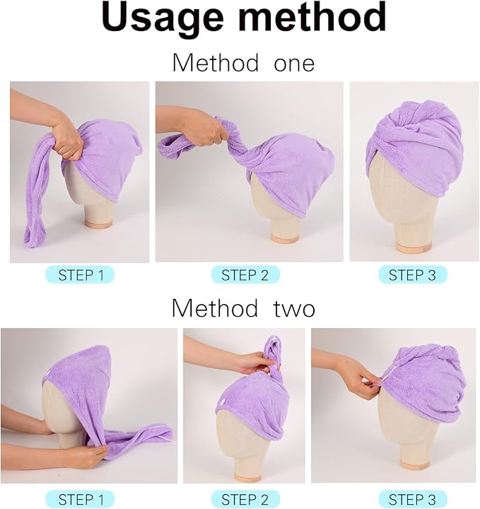 Microfiber Hair Drying Towel Wrap - Image 9