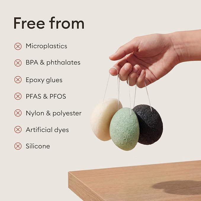 Vove Organic Konjac Facial Sponges 3-Pack - Image 4