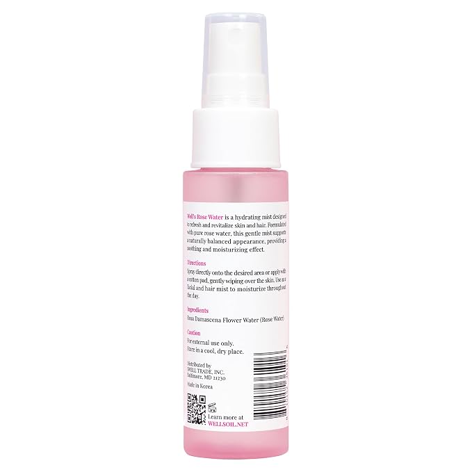 Well's Oil Rosewater Face & Hair Mist Spray | 4-Pack | Floral Rosewater - Image 8