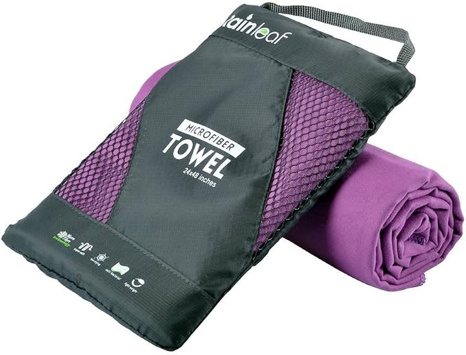 Rainleaf Microfiber Towel Perfect Travel & Gym & Camping Towel. Quick Dry by Rainleaf