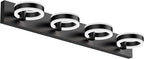 LED Bathroom Light Fixtures, 33inch Black Vanity Lights, Modern 4 Light Acrylic by PHIXART