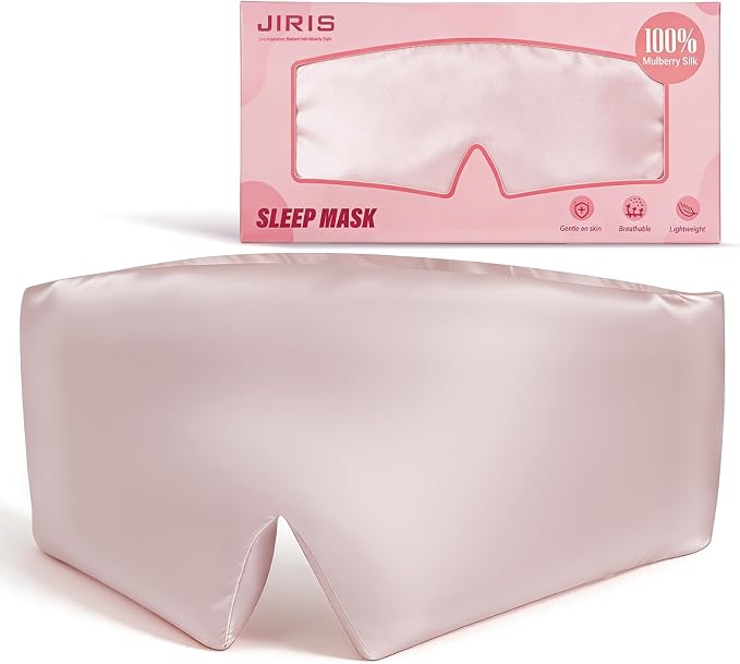 Silk Sleep Eye Mask for Side Sleeper Men Women, Eye Mask Sleeping 100% 22 Momme by JIRIS