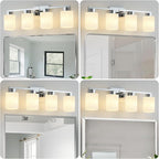 4-Light Bathroom Light Fixtures, Modern Vanity Lights, Chrome Metal Wall Lamp - Image 3