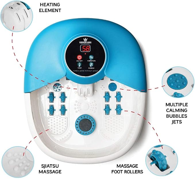 Medical king Foot Spa Massager - 5 in 1 Foot Bath Massager - Adjustable Heating - Image 4