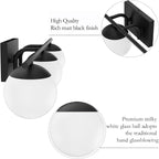 Ralbay Matte Black Bathroom Lights - Image 6