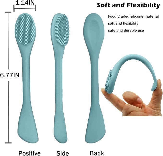 RamPula Facial Cleansing Brush, 2 in 1 Silicone Face Mask Brush & Face Scrubber - Image 6