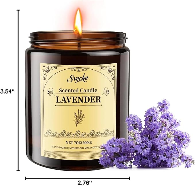 Lavender Scented Candles, 7oz Soy Wax Candle, Long Lasting Aromatherapy Jar - Image 8
