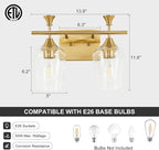 Bathroom Light Fixtures, Brushed Gold Vanity Lights - Image 4
