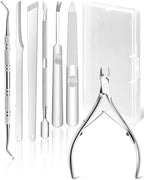 7pc Ingrown Toenail Remover Pedicure Tools Kit, Nail Clippers, File and Lifters by BLATOWN