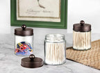 Amolliar 6Pc Apothecary Jars Bathroom Vanity Organizer- Rustic Farmhouse Decor - Image 2