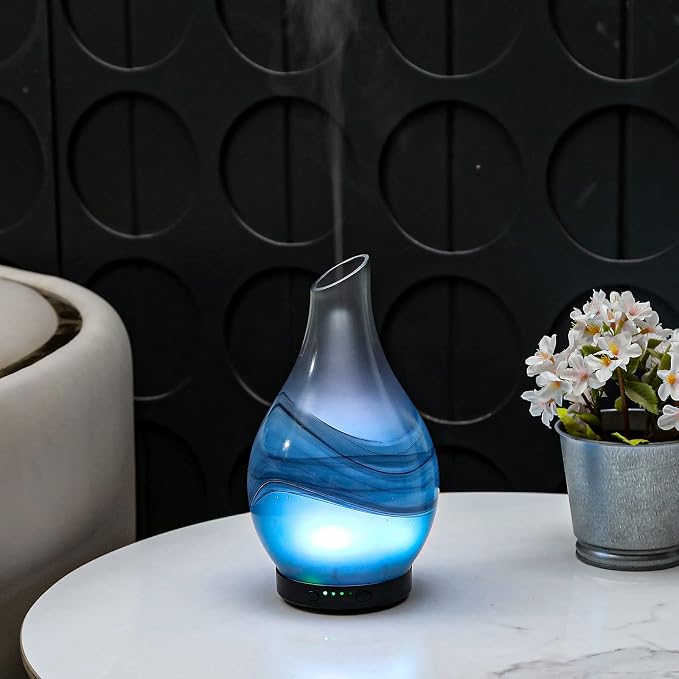 MAXWINER Essential Oil Diffusers Handmade Art Glass Ultrasonic Aromatherapy - Image 3