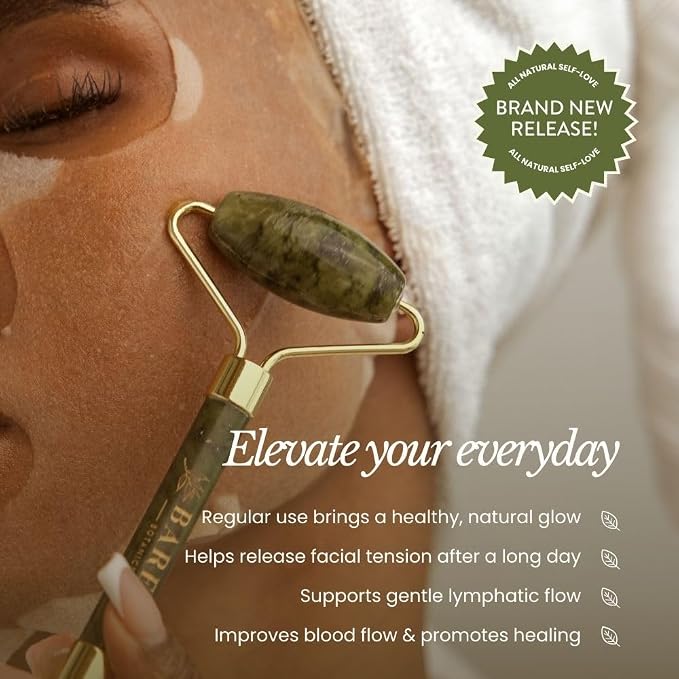Bare Botanics Stainless Steel Gua Sha & Face Roller Set | Dual Facial Tools - Image 3