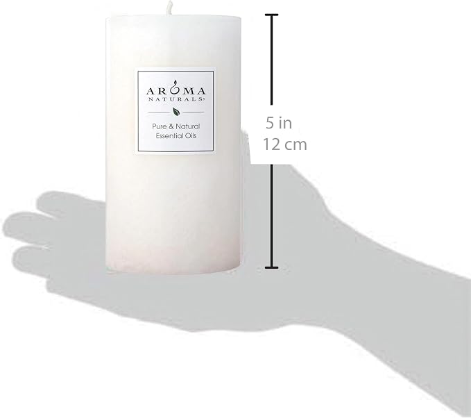 Aroma Naturals Holiday Essential Oil Vanilla & Peppermint Scented Pillar Candle - Image 5