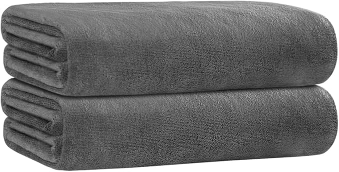 JML Quick Dry Microfiber Bath Towel Set of 2-30x60 Inches Large Absorbent by JML