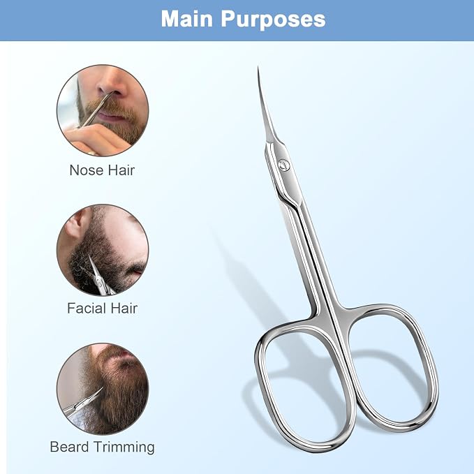 Lermende Cuticle Scissors with Curved Sharp Tip, Portable Small Scissors - Image 5